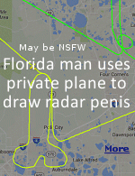 The pilot's phallic voyage began innocently enough when he took off from Kissimmee Airport in Florida and flew to 1,800 feet. Then, he started to draw.